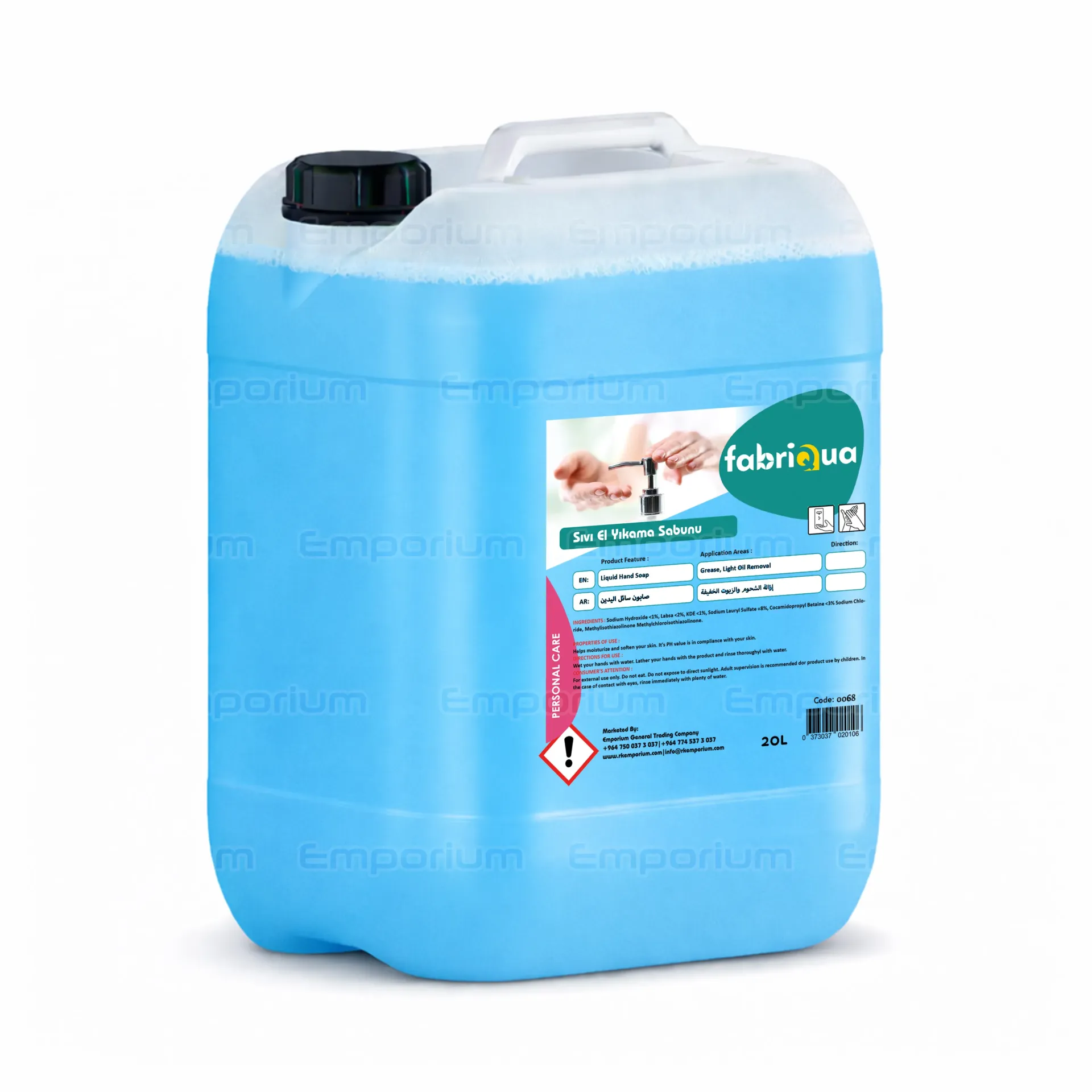 [chem-pers-333-MAV] 20 KG Sıvı El Sabunu (Mavi)