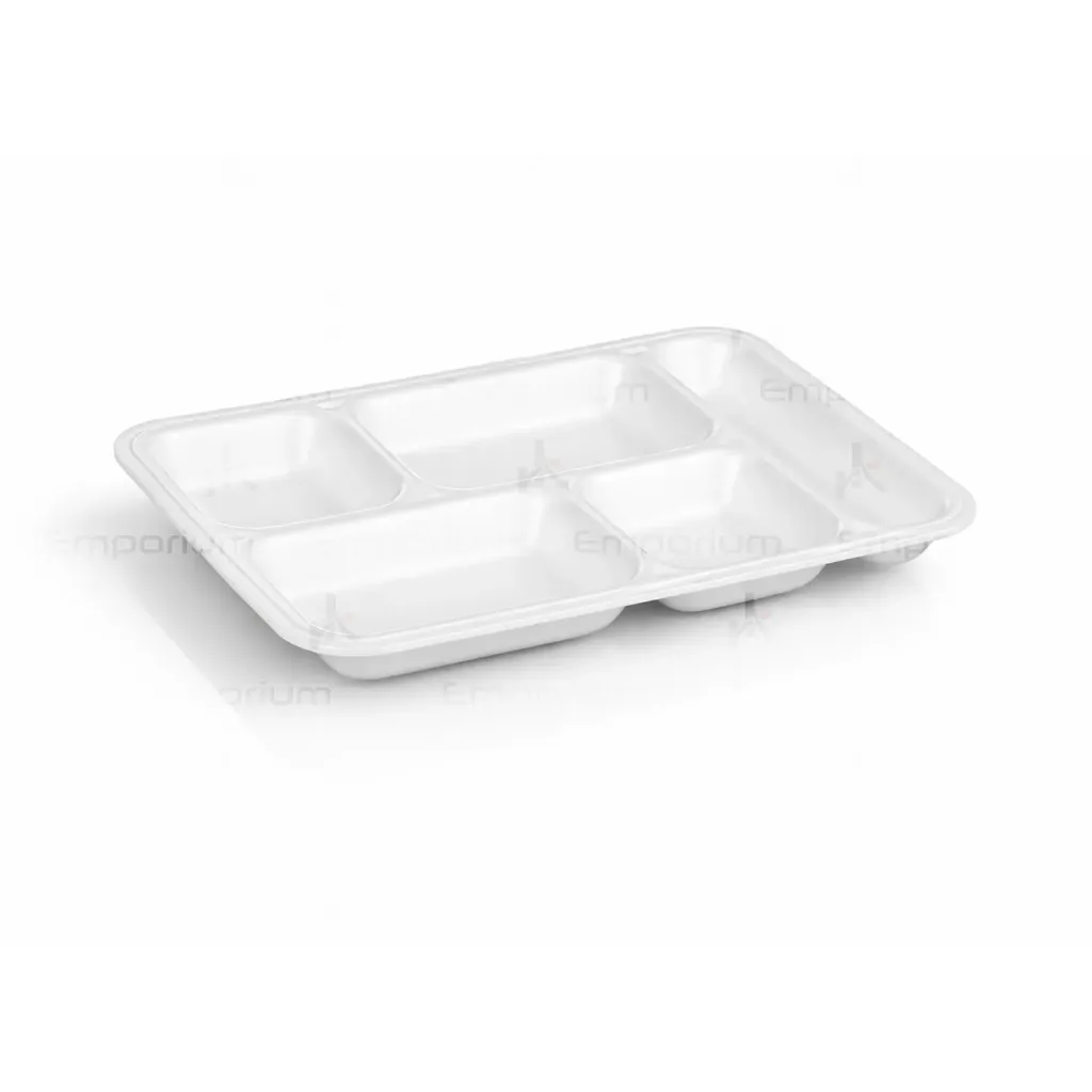 [kit-dispo-112] 5-Compartment Foam Plate