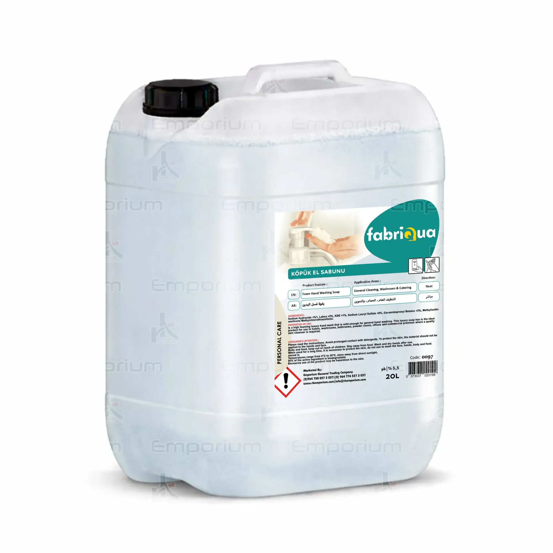 [chem-pers-167] 20 KG Foam Hand Soap