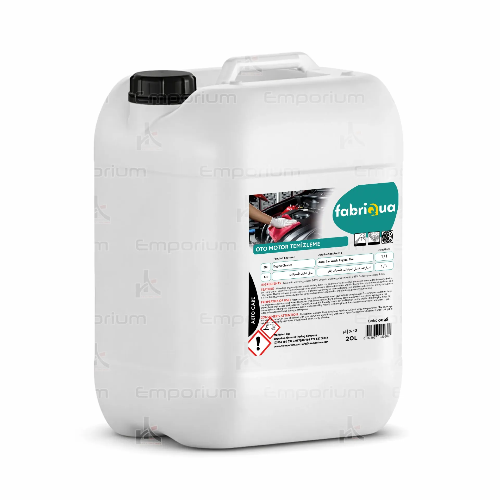 [chem-car-166] 20 KG Oto Motor Yağ Sökücü