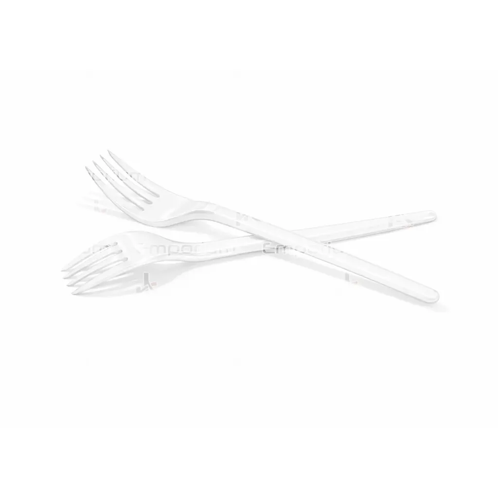 [kit-dispo-208-BEY] شوكة بلاستيك للاستعمال مرة واحدة (أبيض)